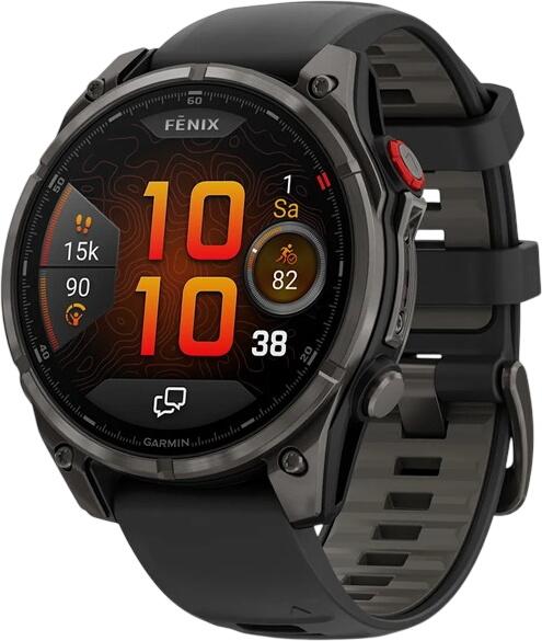 Garmin Fenix 8 Pro AMOLED Sapphire DLC titāna 47 mm silikona siksniņa (010-03198-01) Garmin Fenix 8 Pro AMOLED Sapphire DLC titāna 47 mm silikona siksniņa (010-03198-01)