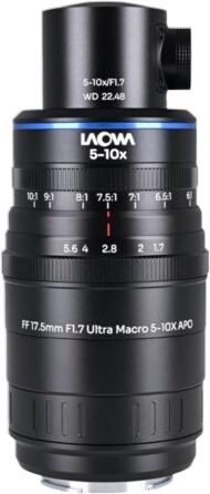 Laowa Aksen 17,5 mm F1.7 5-10x ultra makro APO (koaksiālais) Laowa Aksen 17,5 mm F1.7 5-10x ultra makro APO (koaksiālais)