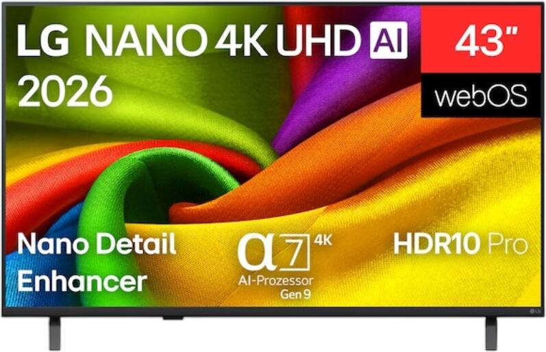 LG 43\" Nano 4K UHD AI NU80 Smart TV 2026 43NU800B6LC LG 43\" Nano 4K UHD AI NU80 Smart TV 2026 43NU800B6LC