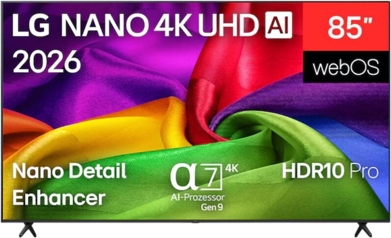 LG 85\" Nano 4K UHD AI NU80 Smart TV 2026 85NU800B6LA LG 85\" Nano 4K UHD AI NU80 Smart TV 2026 85NU800B6LA