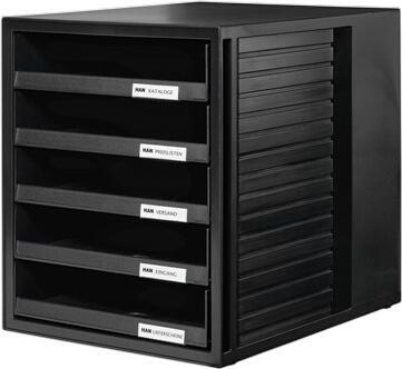 HAN atvilktņu kaste skapis komplekts 5 atvērti nodalījumi 1401/13 melns HAN atvilktņu kaste skapis komplekts 5 atvērti nodalījumi 1401/13 melns