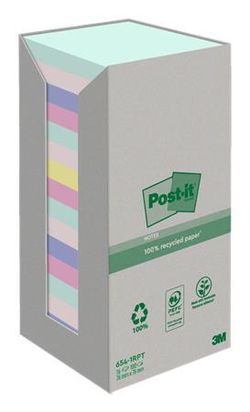 3M Post-it pārstrādes piezīmju tornis 654-1RPT (16 gab. iepakojums) 3M Post-it pārstrādes piezīmju tornis 654-1RPT (16 gab. iepakojums)