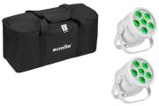 Eurolite Set 2x LED Silent Par 6 QCL Floor ws + Soft-Bag Eurolite Set 2x LED Silent Par 6 QCL Floor ws + Soft-Bag