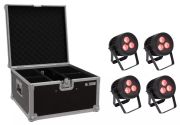 Eurolite Set 4x LED IP PAR 3x9W SCL Spot + Case Eurolite Set 4x LED IP PAR 3x9W SCL Spot + Case