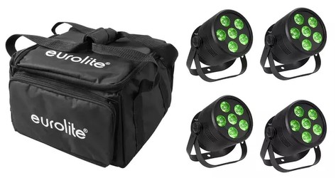 Eurolite Set 4x LED Silent Par 6 QCL Floor sw + Soft-Bag Eurolite Set 4x LED Silent Par 6 QCL Floor sw + Soft-Bag