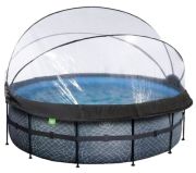 Exit Stone Pool ar smilšu filtru sūkni, pārsegu un siltumsūkni ø427 x 122 cm Exit Stone Pool ar smilšu filtru sūkni, pārsegu un siltumsūkni ø427 x 122 cm