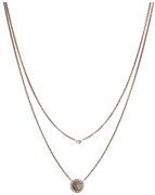 Fossil Dubultais pelēkais perlamutra diska kulons (JF02953791)