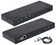 i-Tec USB 3.0 / USB-C / Thunderbolt 3 Dubultā Displeja Dokošanas Stacija Gen2 (CADUA4KDOCKPDL2)
