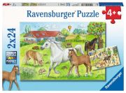 Ravensburger Puzzle Uz zirgu fermu 2 x 24 gabali Ravensburger Puzzle Uz zirgu fermu 2 x 24 gabali