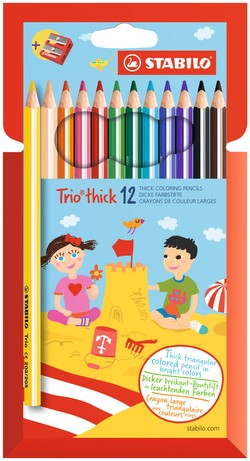 Stabilo Dreikant-krāsainie zīmuļi Trio ar asināmo 12 Stabilo Dreikant-krāsainie zīmuļi Trio ar asināmo 12