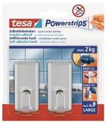 Tesa Powerstrips āķi Large Classic 2 kg hroms 2 gab.