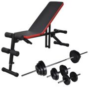 vidaXL Einstellbare Trainingsbank Set 30,5 kg (275352)