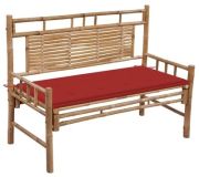 vidaXL Gartenbank mit Auflage Bambus 120 cm