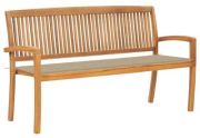 vidaXL Dārza sols ar spilvenu masīvkoks tīks 159 cm