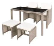 vidaXL Dārza ēdamistabas komplekts ar spilveniem 5 daļas (42555) vidaXL Dārza ēdamistabas komplekts ar spilveniem 5 daļas (42555)