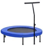vidaXL fitnesa batuts ar rokturi un drošības spilvenu 122 cm apaļš vidaXL fitnesa batuts ar rokturi un drošības spilvenu 122 cm apaļš