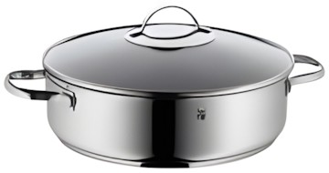 WMF Servēšanas sautēšanas panna ar stikla vāku augsta 28 cm